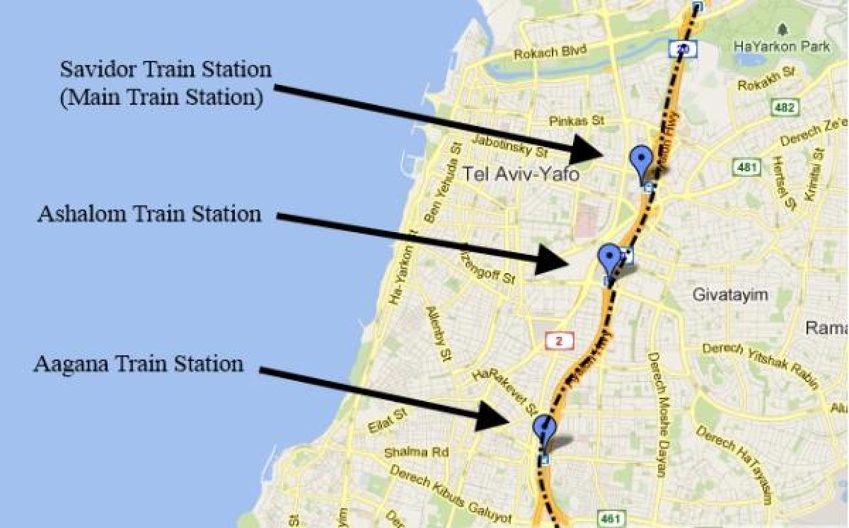 карта на sherut мапата Тел Авив