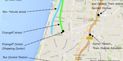 Карта на Тел Авив јавен превоз